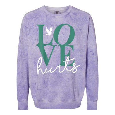 Hurts So Good Eagles Fan - Love Hurts Eagles Fan Vintage  Colorblast Crewneck Sweatshirt