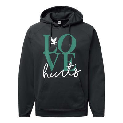 Hurts So Good Eagles Fan - Love Hurts Eagles Fan Vintage  Performance Fleece Hoodie