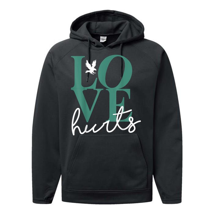 Hurts So Good Eagles Fan - Love Hurts Eagles Fan Vintage  Performance Fleece Hoodie