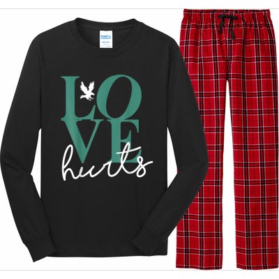 Hurts So Good Eagles Fan - Love Hurts Eagles Fan Vintage  Long Sleeve Pajama Set