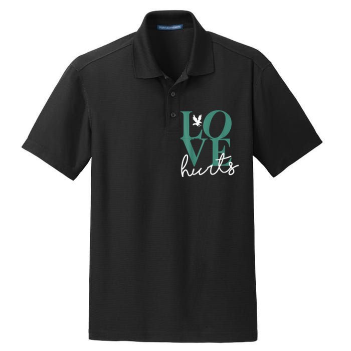 Hurts So Good Eagles Fan - Love Hurts Eagles Fan Vintage  Dry Zone Grid Polo