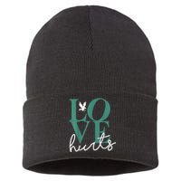 Hurts So Good Eagles Fan - Love Hurts Eagles Fan Vintage  Sustainable Knit Beanie