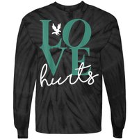 Hurts So Good Eagles Fan - Love Hurts Eagles Fan Vintage  Tie-Dye Long Sleeve Shirt