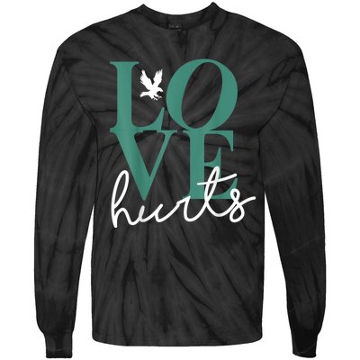 Hurts So Good Eagles Fan - Love Hurts Eagles Fan Vintage  Tie-Dye Long Sleeve Shirt