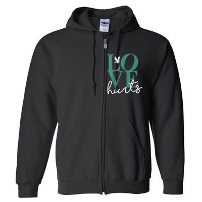 Hurts So Good Eagles Fan - Love Hurts Eagles Fan Vintage  Full Zip Hoodie