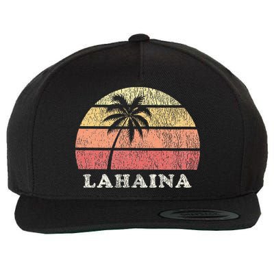 Lahaina Hawaii Vintage 70s Retro Throwback Design Wool Snapback Cap