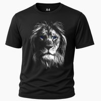 Lion Head With Blue Eyes For Lovers Lions King Of Animals Cooling Performance Crew T-Shirt