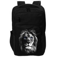 Lion Head With Blue Eyes For Lovers Lions King Of Animals Impact Tech Backpack