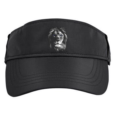 Lion Head With Blue Eyes For Lovers Lions King Of Animals Adult Drive Performance Visor