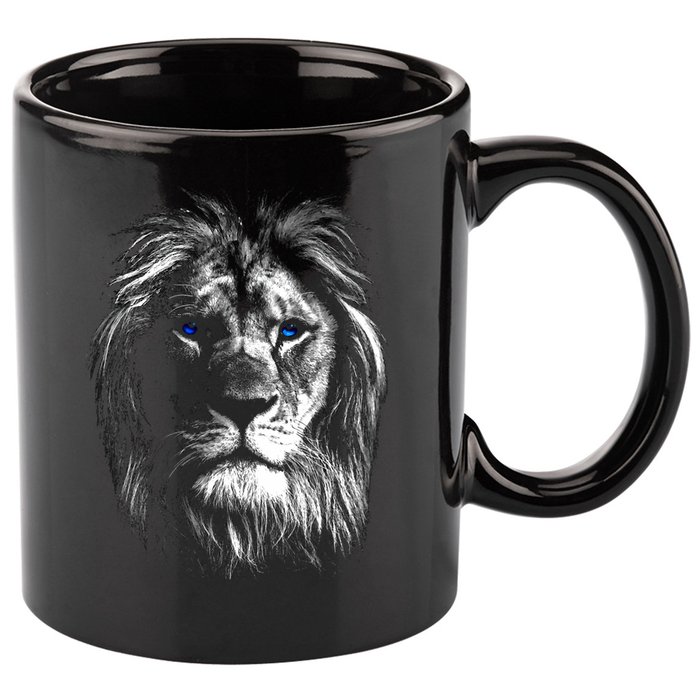 Lion Head With Blue Eyes For Lovers Lions King Of Animals 11oz C Handle Ceramic Mug