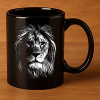 Lion Head With Blue Eyes For Lovers Lions King Of Animals 11oz C Handle Ceramic Mug