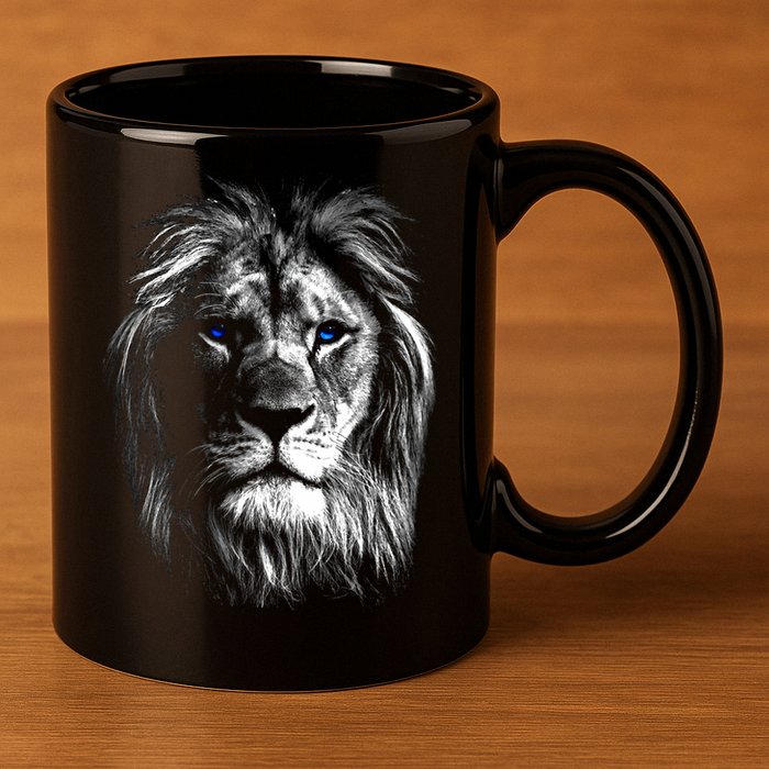 Lion Head With Blue Eyes For Lovers Lions King Of Animals 11oz C Handle Ceramic Mug