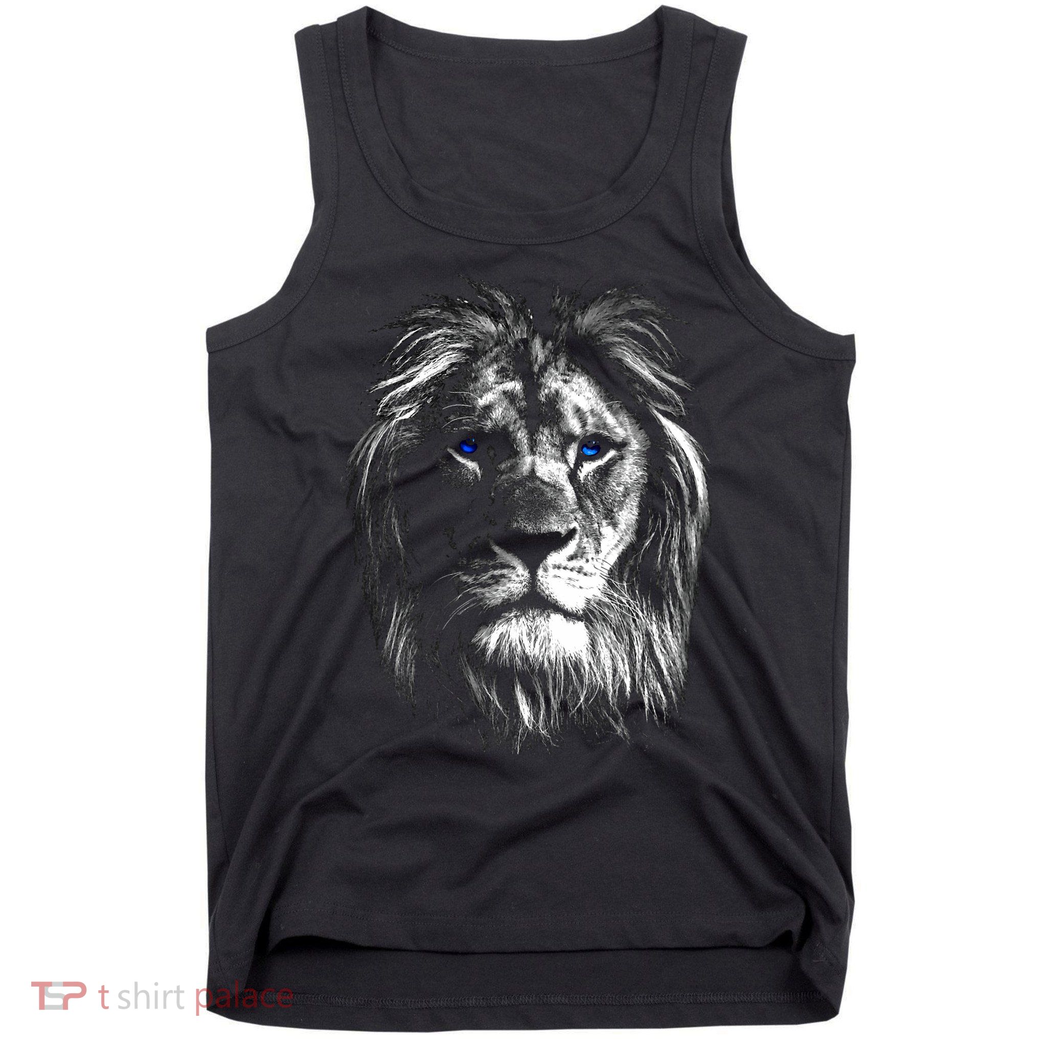Lion Head With Blue Eyes For Lovers Lions King Of Animals Tank Top