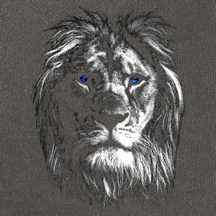 Lion Head With Blue Eyes For Lovers Lions King Of Animals Cotton Canvas Backpack
