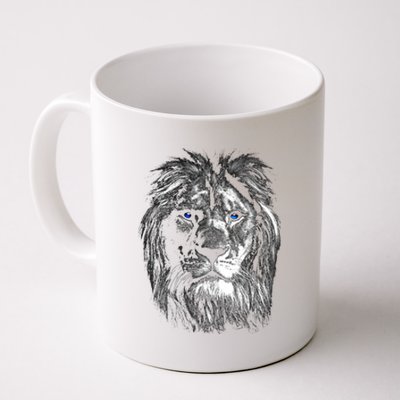 Lion Head With Blue Eyes For Lovers Lions King Of Animals Coffee Mug