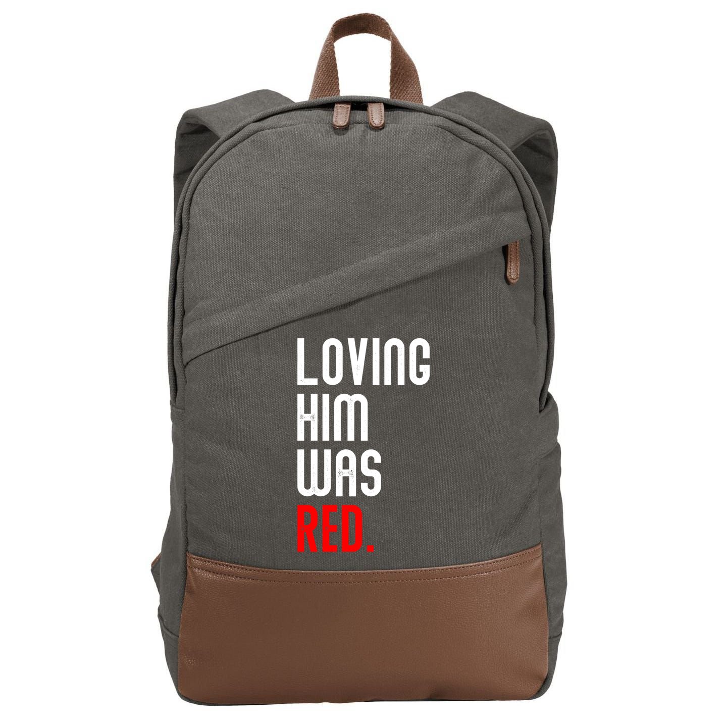 Loving Him Was Red Cotton Canvas Backpack
