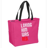 Loving Him Was Red Zip Tote Bag