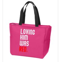 Loving Him Was Red Zip Tote Bag