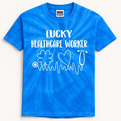 Lucky Healthcare Worker For Nurse On St Patrick's Day Cute Gift Kids Tie-Dye T-Shirt