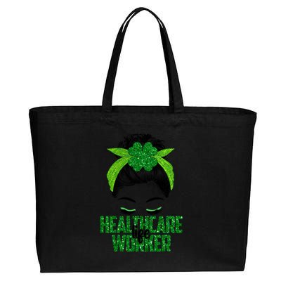 Lucky Healthcare Worker St Patricks Day Irish Shamrock Nurse Gift Cotton Canvas Jumbo Tote