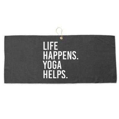 Life Happens Yoga Helps Large Microfiber Waffle Golf Towel