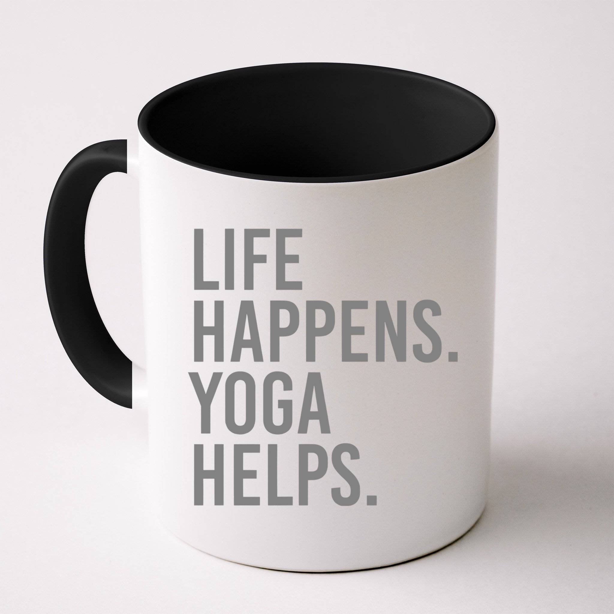 Life Happens Yoga Helps Gift Mug