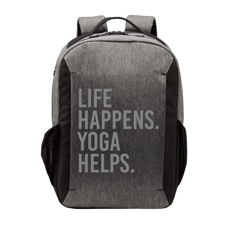 Life Happens Yoga Helps Gift Vector Backpack
