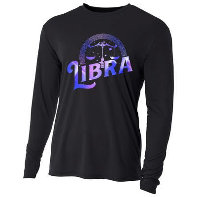 Libra Horoscope Zodiac Sign Astrology Symbol Cooling Performance Long Sleeve Crew