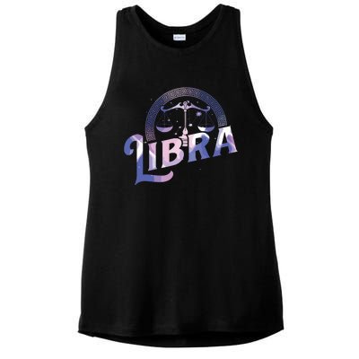 Libra Horoscope Zodiac Sign Astrology Symbol Ladies PosiCharge Tri-Blend Wicking Tank