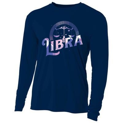 Libra Horoscope Zodiac Sign Astrology Symbol Cooling Performance Long Sleeve Crew