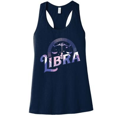 Libra Horoscope Zodiac Sign Astrology Symbol Women's Racerback Tank