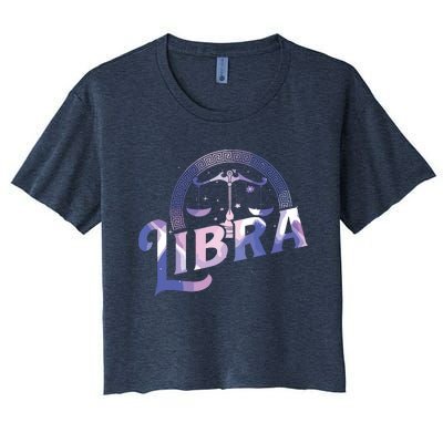 Libra Horoscope Zodiac Sign Astrology Symbol Women's Crop Top Tee