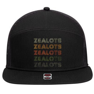 Love Heart Zealots Grunge Vintage Style Black Zealots 7 Panel Mesh Trucker Snapback Hat