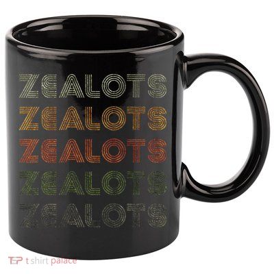 Love Heart Zealots Grunge Vintage Style Black Zealots 11oz C Handle Ceramic Mug