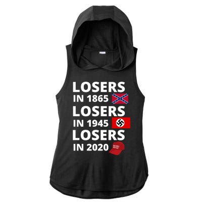 Losers In 1865, Losers In 1945, Losers In 2020 Funny Political Ladies PosiCharge Tri-Blend Wicking Draft Hoodie Tank