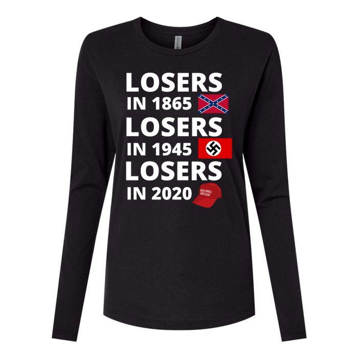 Losers In 1865, Losers In 1945, Losers In 2020 Funny Political Womens Cotton Relaxed Long Sleeve T-Shirt