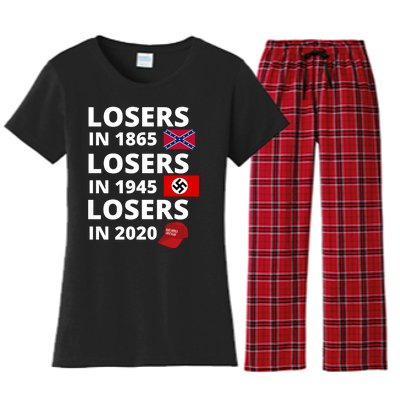 Losers In 1865, Losers In 1945, Losers In 2020 Funny Political Women's Flannel Pajama Set