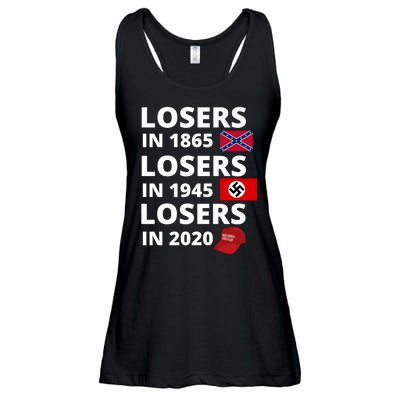 Losers In 1865, Losers In 1945, Losers In 2020 Funny Political Ladies Essential Flowy Tank