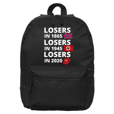 Losers In 1865, Losers In 1945, Losers In 2020 Funny Political 16 in Basic Backpack