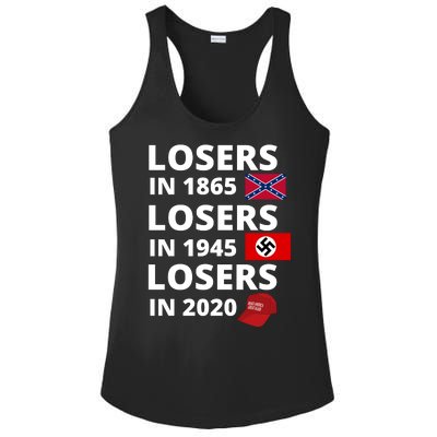 Losers In 1865, Losers In 1945, Losers In 2020 Funny Political Ladies PosiCharge Competitor Racerback Tank