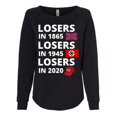 Losers In 1865, Losers In 1945, Losers In 2020 Funny Political Womens California Wash Sweatshirt