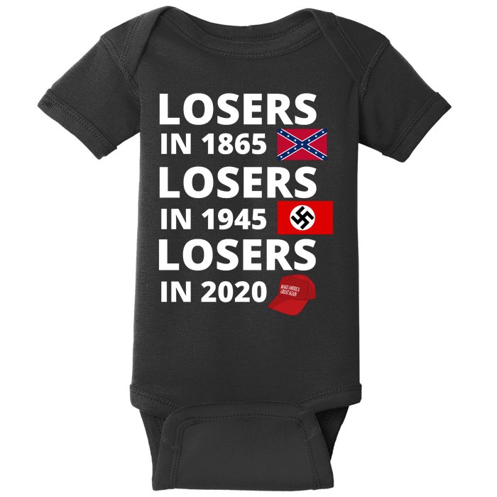 Losers In 1865, Losers In 1945, Losers In 2020 Funny Political Baby Bodysuit