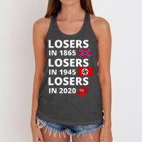 Losers In 1865, Losers In 1945, Losers In 2020 Funny Political Women's Knotted Racerback Tank