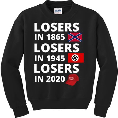 Losers In 1865, Losers In 1945, Losers In 2020 Funny Political Kids Sweatshirt