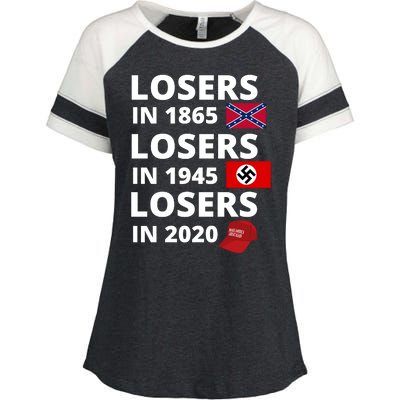 Losers In 1865, Losers In 1945, Losers In 2020 Funny Political Enza Ladies Jersey Colorblock Tee