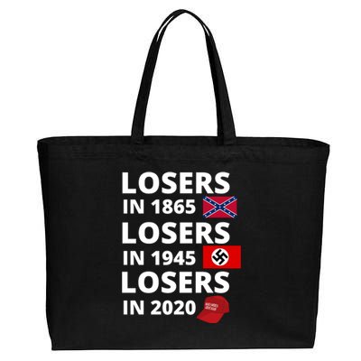 Losers In 1865, Losers In 1945, Losers In 2020 Funny Political Cotton Canvas Jumbo Tote