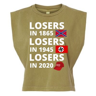 Losers In 1865, Losers In 1945, Losers In 2020 Funny Political Garment-Dyed Women's Muscle Tee