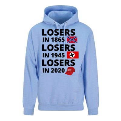 Losers In 1865, Losers In 1945, Losers In 2020 Funny Political Unisex Surf Hoodie