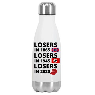 Losers In 1865, Losers In 1945, Losers In 2020 Funny Political Stainless Steel Insulated Water Bottle