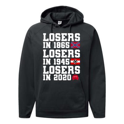 Losers In 1865 Losers In 1945 Losers In 2020 Performance Fleece Hoodie